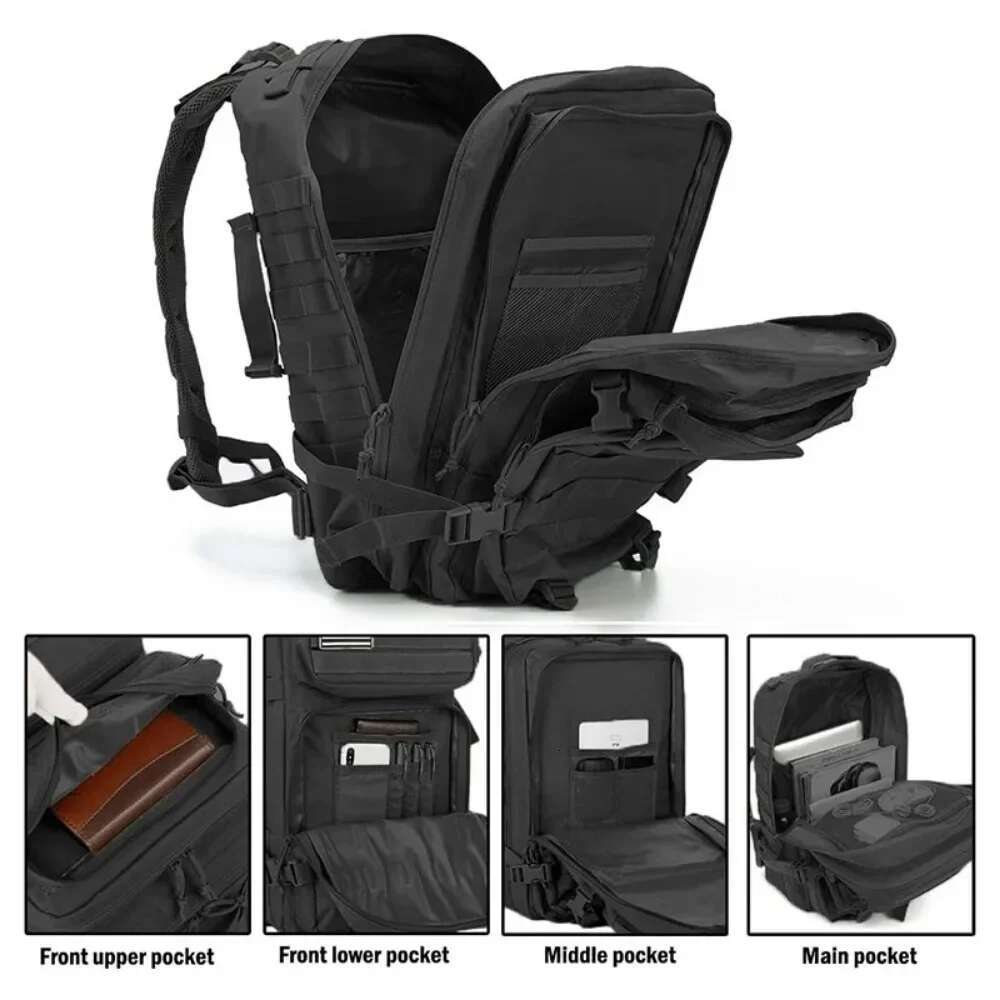 50L Army Military Tactical Backpack Men's Travel Large Capacity Rucksacks Men Waterproof Outdoor Sports Multi-Functional Bags