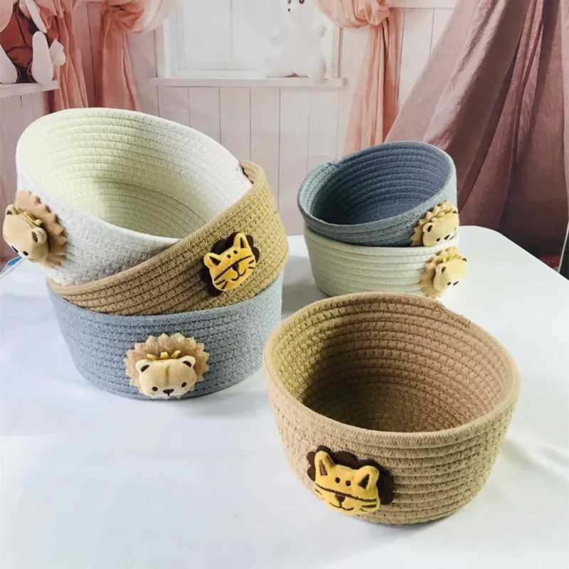 Hand Woven Cartoon s Storage Basket Kids Toys Desktop Organizer Sundries Storage Box Laundry Baskets storage box Y251112