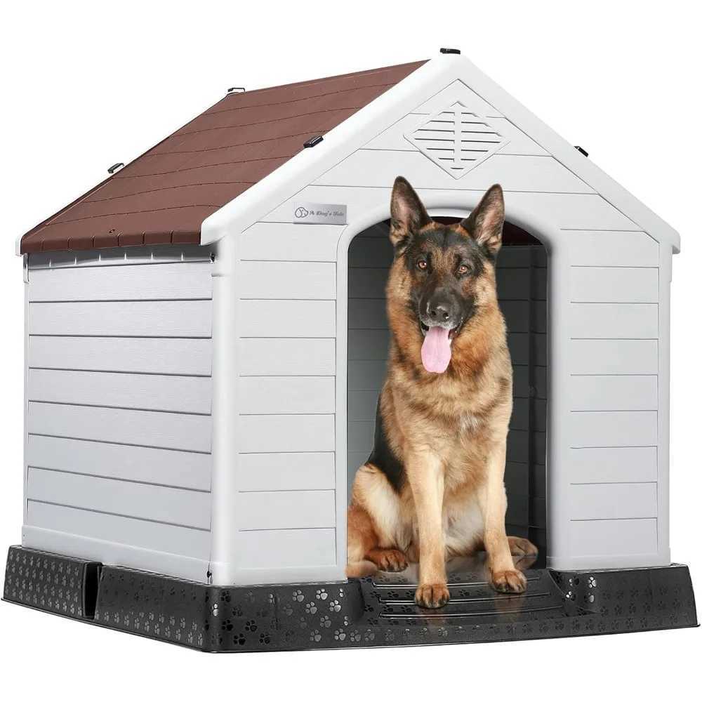 Durable and waterproof plastic dog house suitable for small to large dogs indoor and outdoor dog house and small dog shelter with elevator floor X2504