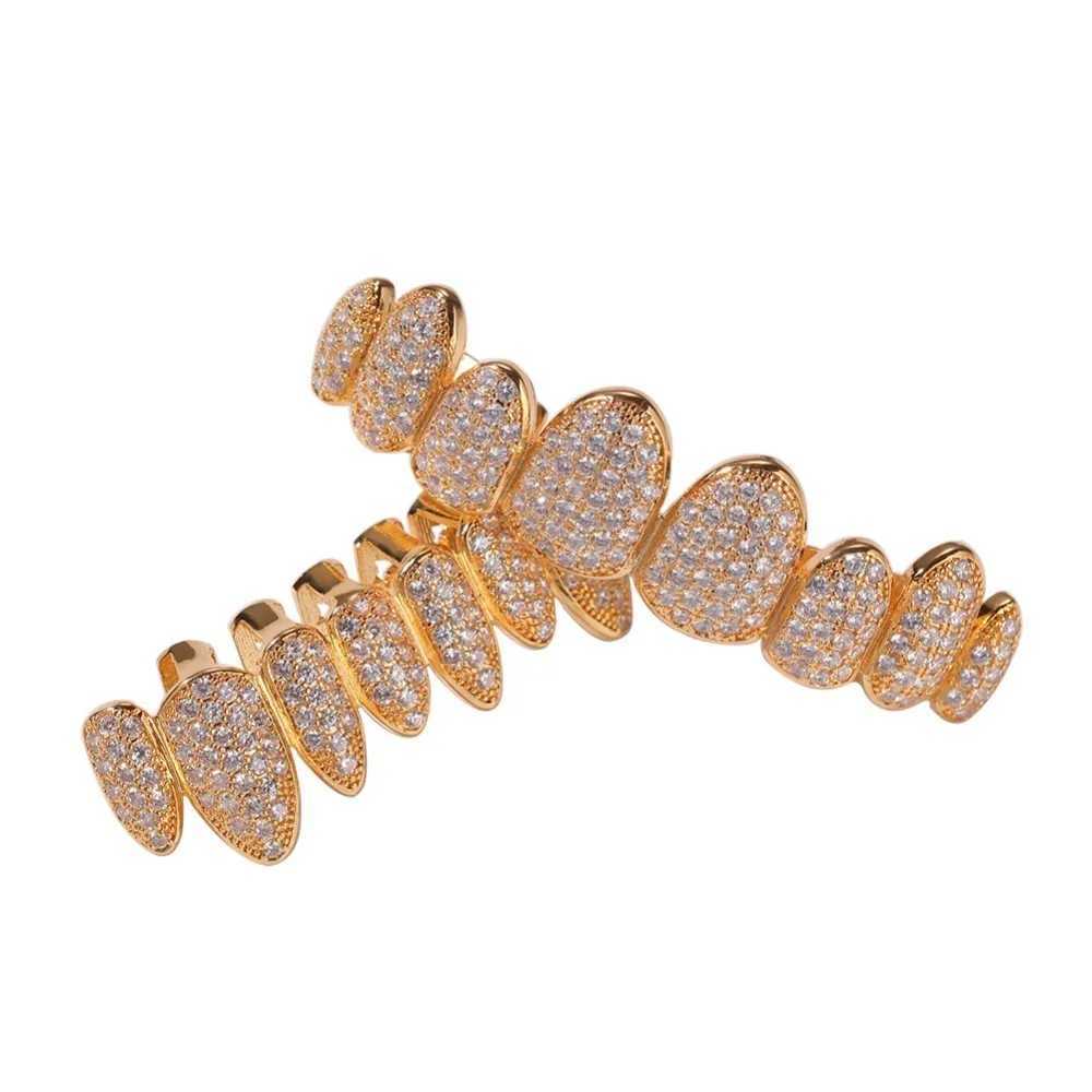 TBTK Irregular Canine Dental Grills Zircon Braces Punk Simple Luxury Style Body Jewelry unisex ice out CZ teeth Grillz hip-hop W250412