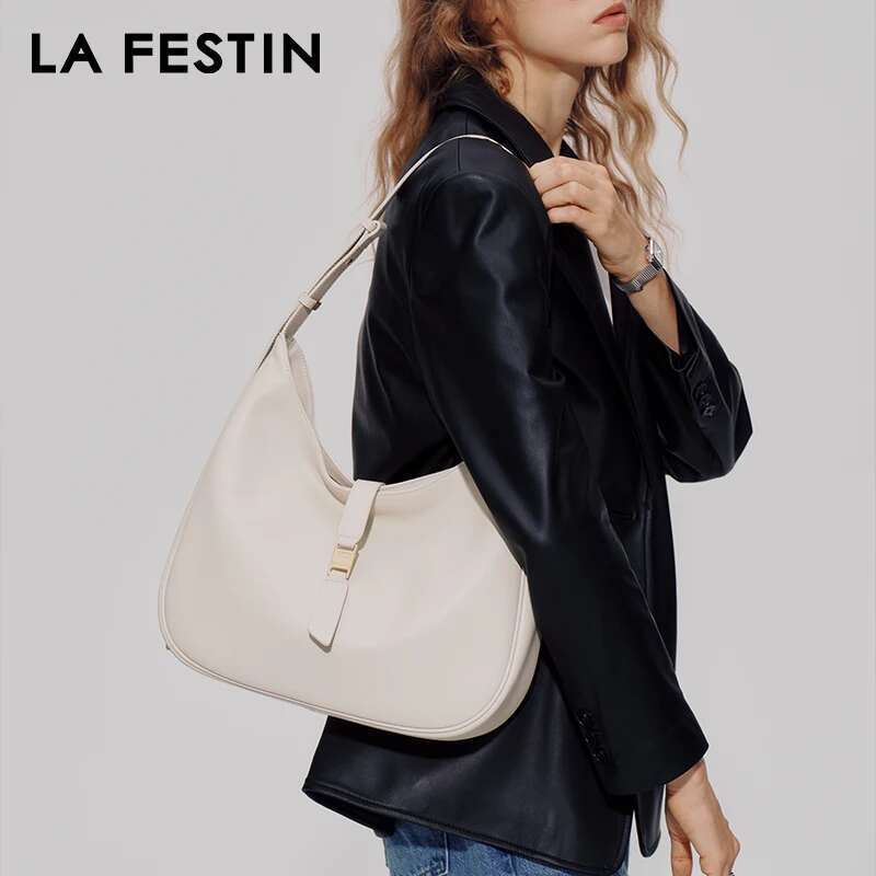 LA FESTIN Original Brand 2024 New Summer Large Capacity Tote Black Shoulder Bags Crossbody Casual Women's Bag