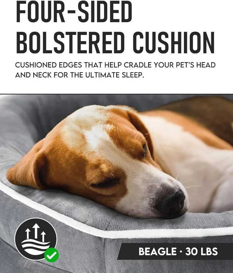 Orthopedic dog bed sofa suitable for large pets is equipped with egg foam support thickened cushion on four sides and soft tear resistant fabric X2504