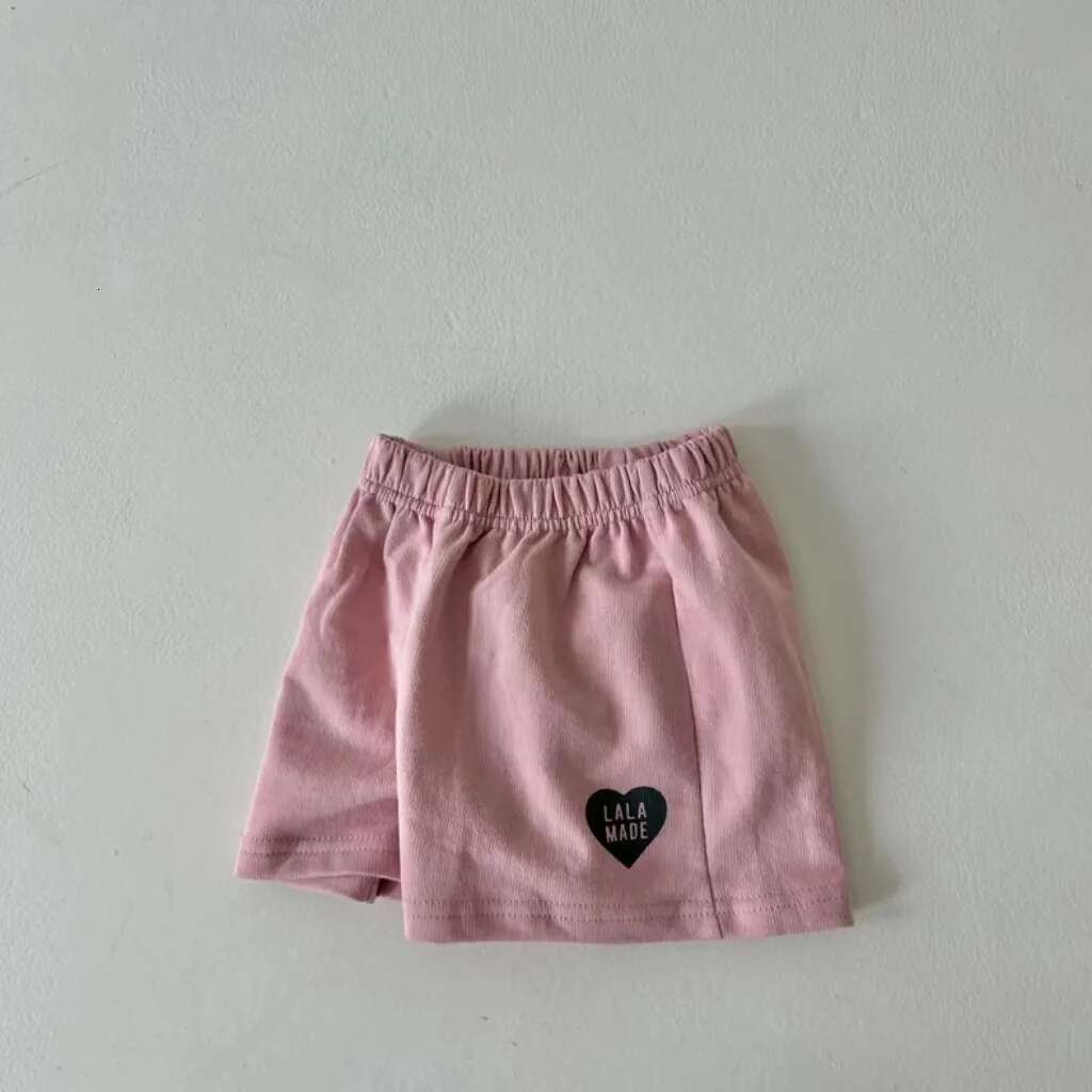 Korean Summer Boys and Girls Comfortable Pure Cotton Solid Elastic Waist Love Casual Versatile Shorts