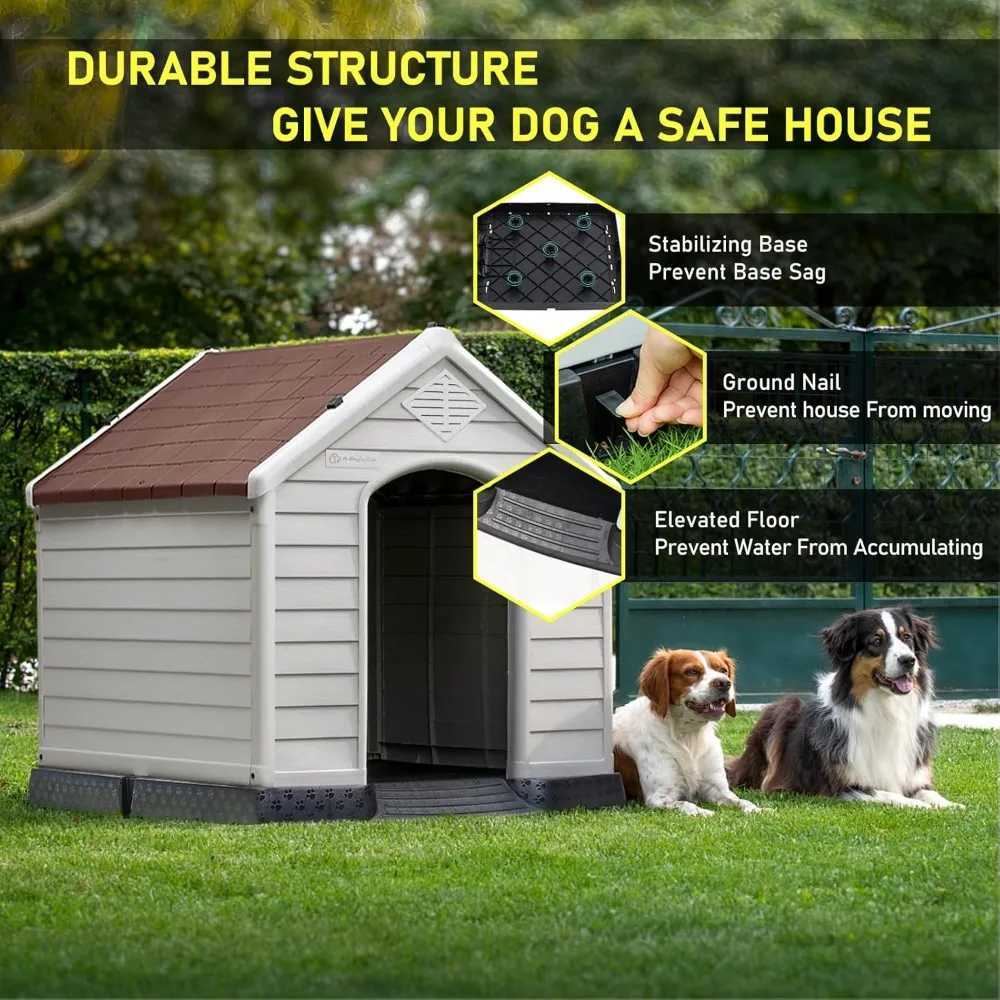 Durable and waterproof plastic dog house suitable for small to large dogs indoor and outdoor dog house and small dog shelter with elevator floor X2504