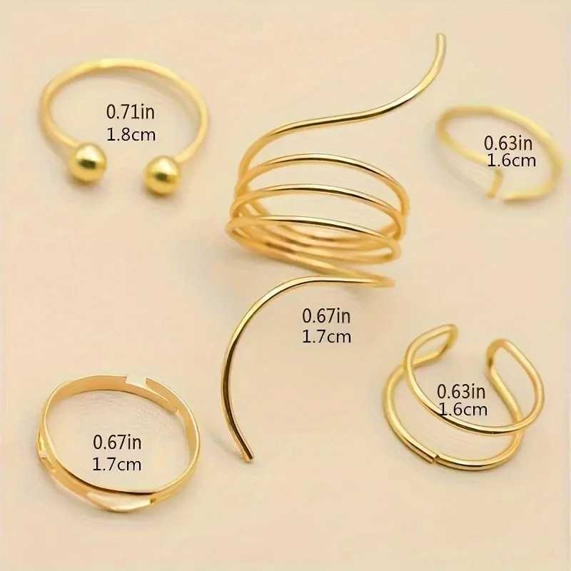 5 Minimalist Fashionable Irregular Gold Womens Ring Set Finger Rings Fashion Girls Jewelry GiftsXJ250412