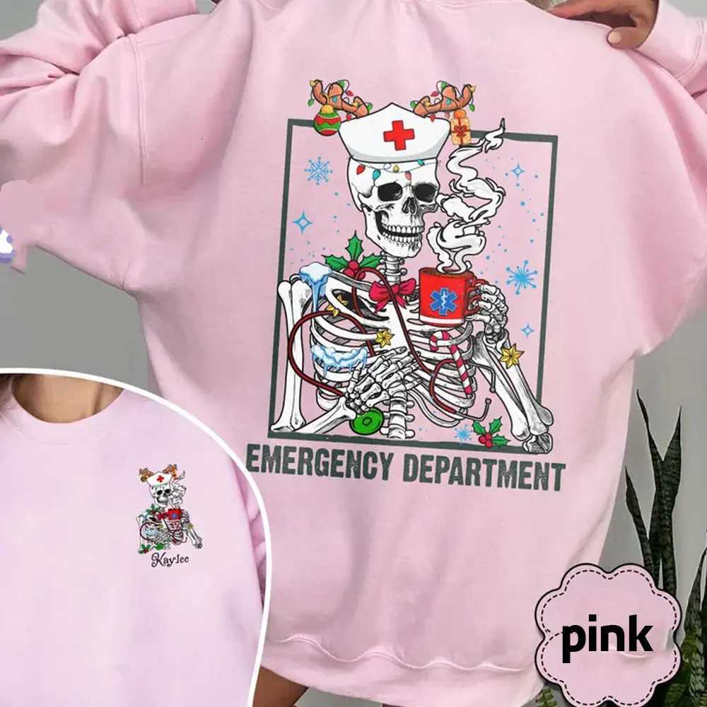 POD customization Womens Custom Christmas Er Nurse Sweatshirt Emergency Department Nurse Crew Sweatshirts Long Sleeve Y2k Clothes New in TopsT251112