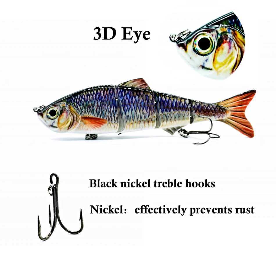 Abziyat Fishing Lures 4section Hard Tail Minnow Lure Swimbait Crankbait Fishing Tool Hunting Ice Fishing Bait Lifelike Fish Z250411
