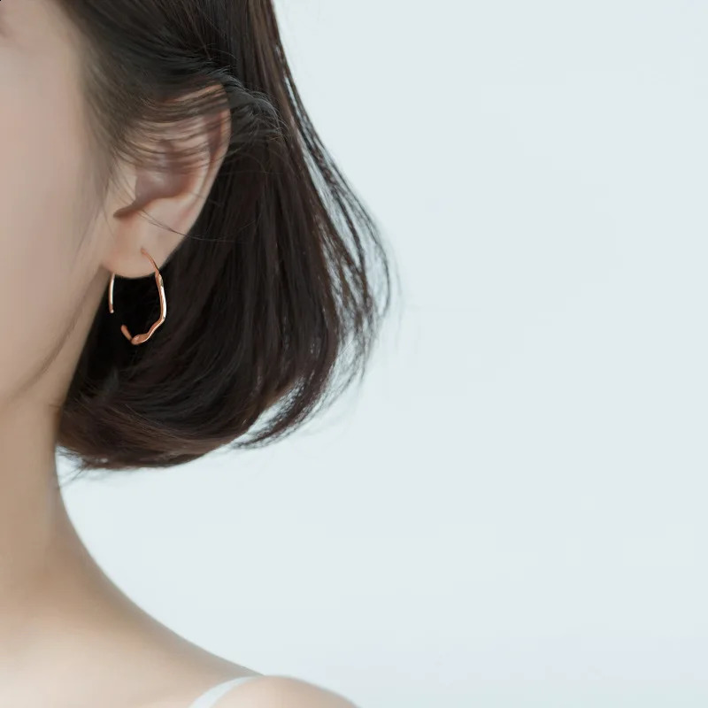 MloveAcc 100% pure silver jewelry Korean OL style minimalist circular ring earrings fashion jewelry 250409