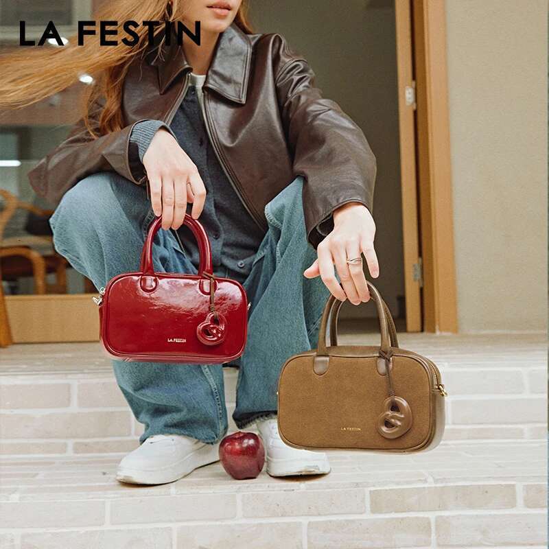 LA FESTIN Original Brand 2025 New Handbag Women Fashion Designer Shoulder Crossbody Lady Leather Classic Retro Bag