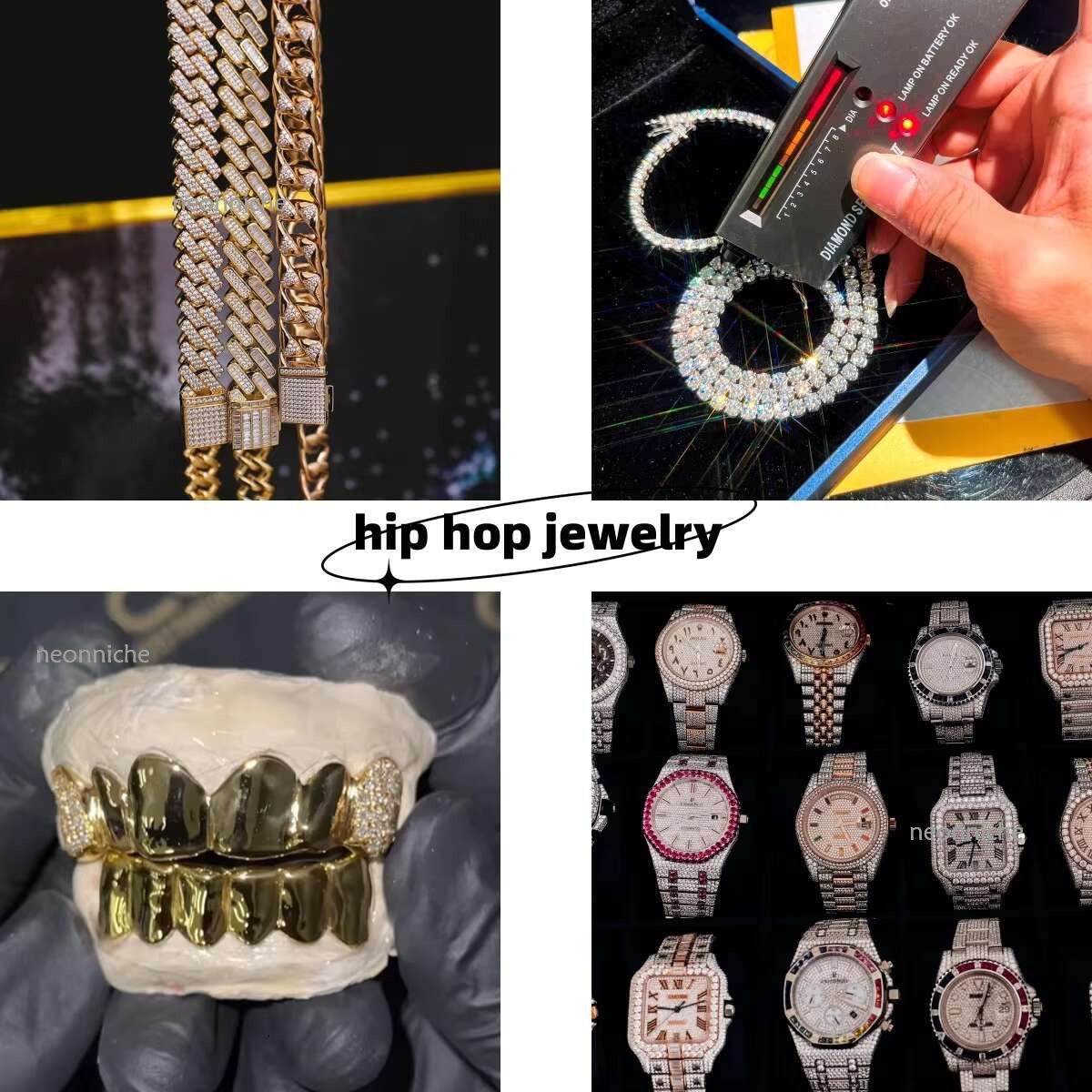 sier def vvs Hip Hop Jewelry Lab Dia custom hip hop colorful moissanite men's ring