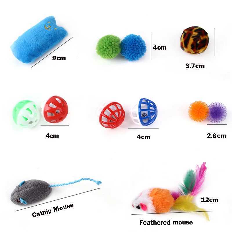 12/20 pieces of pet cat toys various cat toy combination sets interesting cat toys cat sticks sisal mice Bell ball cat supplies Y250412