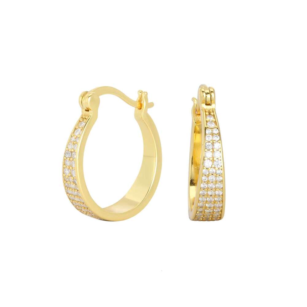 Cross-border Explosions European and American Style S Sterg Sier Zircon Earrings Fashion Elegant Simple Casual