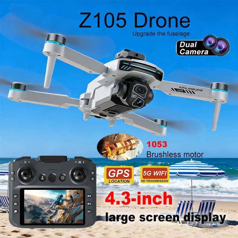 2026 New Z105 RC Drone 8K Dual HD Camera FPV Optical Flow Positioning Bless Motor 43 Inch Sn Control Quadcopter UAV Toy H251112