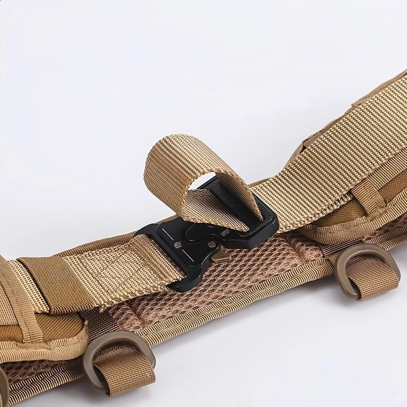Mens Outdoor Hunting Tactical Belt Multi-Function Buckle Nylon Belt High Quality Outdoors Sport Canvas Belt 250407
