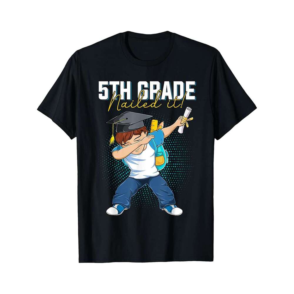 Designer T shirt Dabbing In Graduation - Graduate Black American Senior High ,100% cotton, short sleeve , Wrinkle resistant, Casual, comfortable fit -