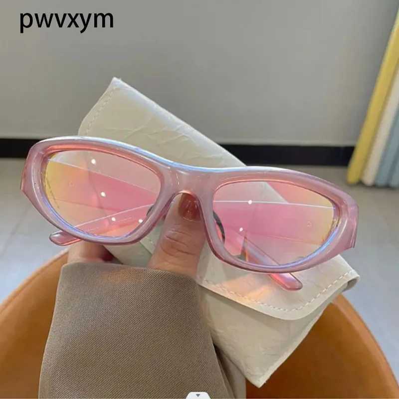 New Y2K Sports Punk Sunglasses Women Brand Designer Oval Goggle Men Luxury Sun Glasses UV400 Colorful Mirror Fashion EyewearC250411