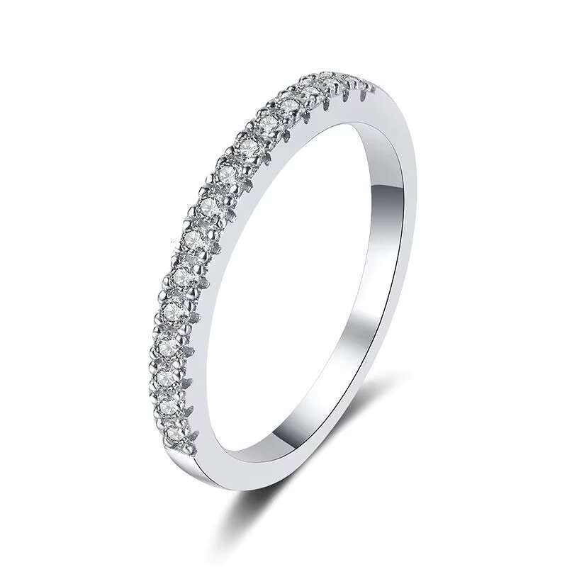 S925 Sterling Silver Plated Platinum Beautiful Luxury Women 0.22CT Engagement Wedding Rings Diamond Moissanite Ring