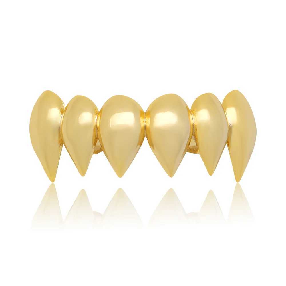 A row of sharp teeth Grillzs square mens hip-hop top teeth Grillz vampire square mens hip-hop rapper jewelry W250412