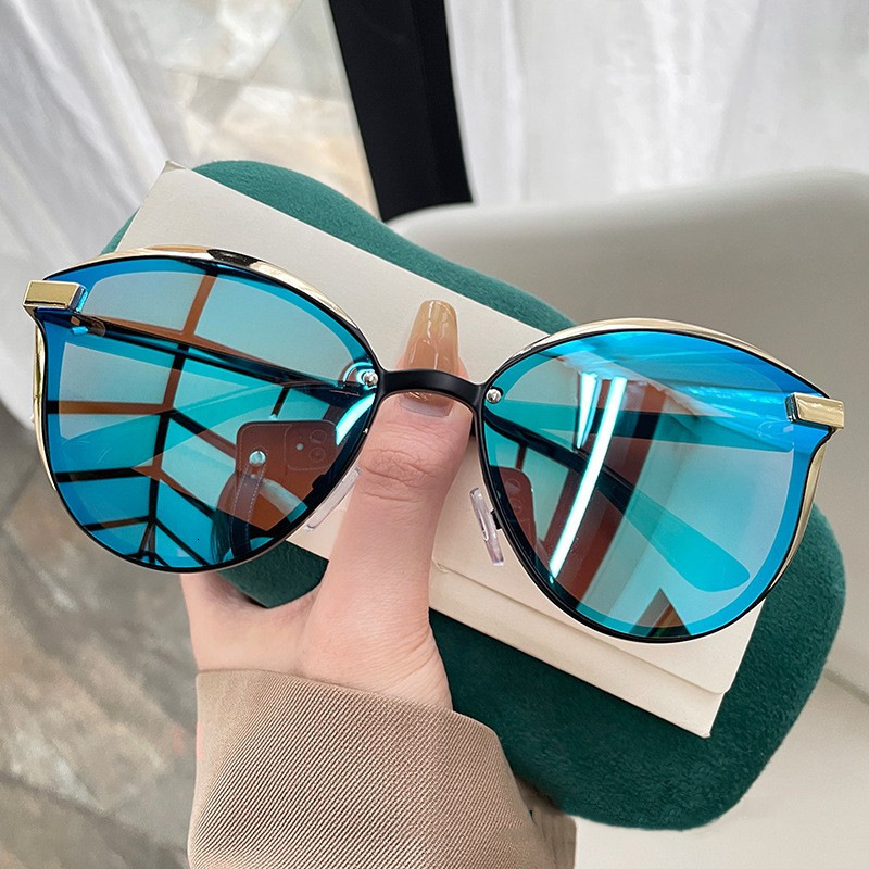 Designer Luxury 2025 New Sunglasses, High-end Korean-style Fashionable Retro Large-frame Sunglasses, Trendy Street Style Personalized Glasses