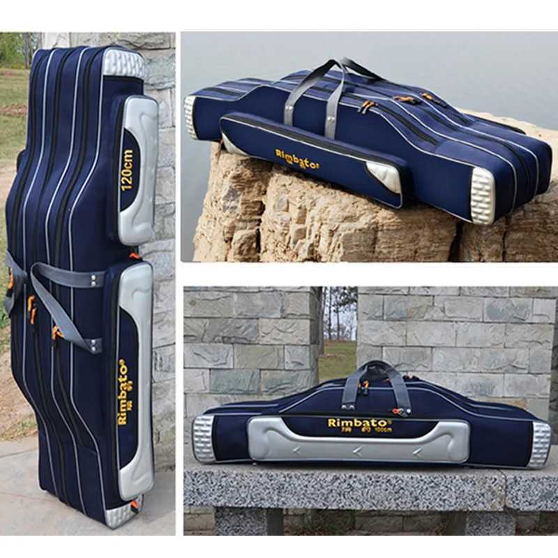 Belly Fishing Bags 2/3 Layer 80/90/120/130cm Waterproof Outdoor Fishing Rod Bag Large Capacity Mens Fishing Storage Case XA93G Z250411
