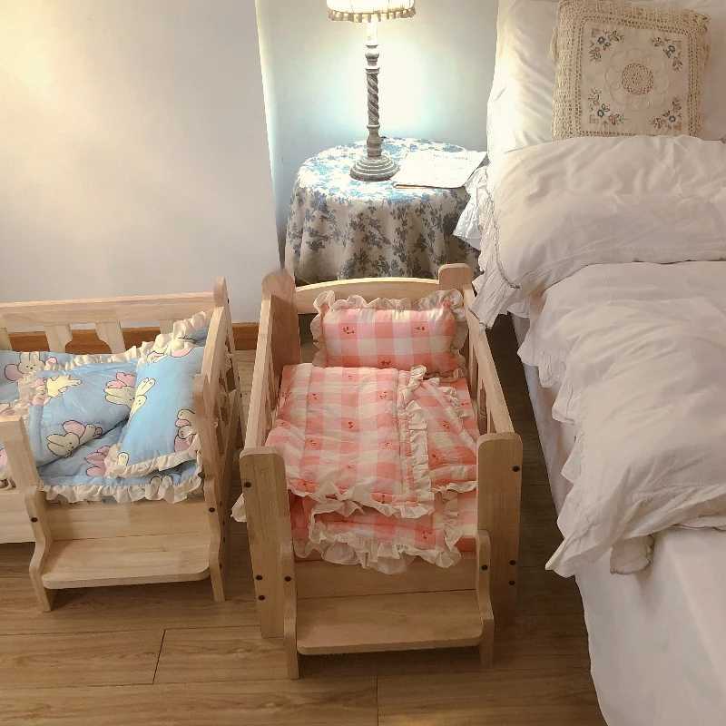 Cat Dog Solid Wood Off Ground Dog House Pet Bed Pet House Furniture Product Supply Bed Accessories Comfortable and Durable X250412