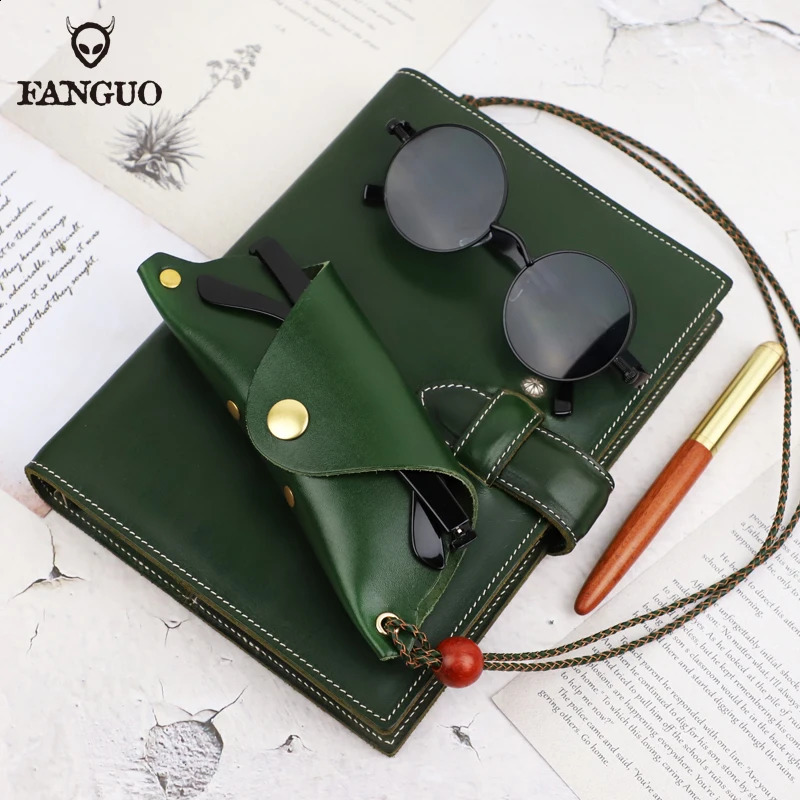 Cowhide Sunglasses Box Solid Color Sunglasses Bag Glass Protective Cover Genuine Leather Glasses Box 250409
