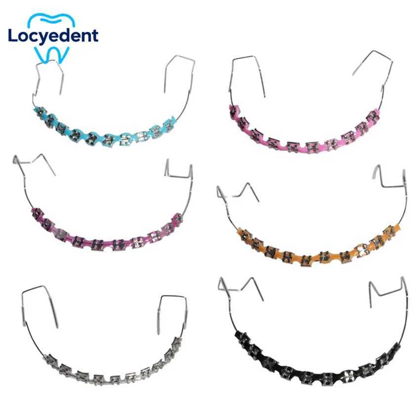 1 pair of colored false braces dental tools with metal wire braces orthodontic braces cosmetic and healthy Grilz teeth W250412