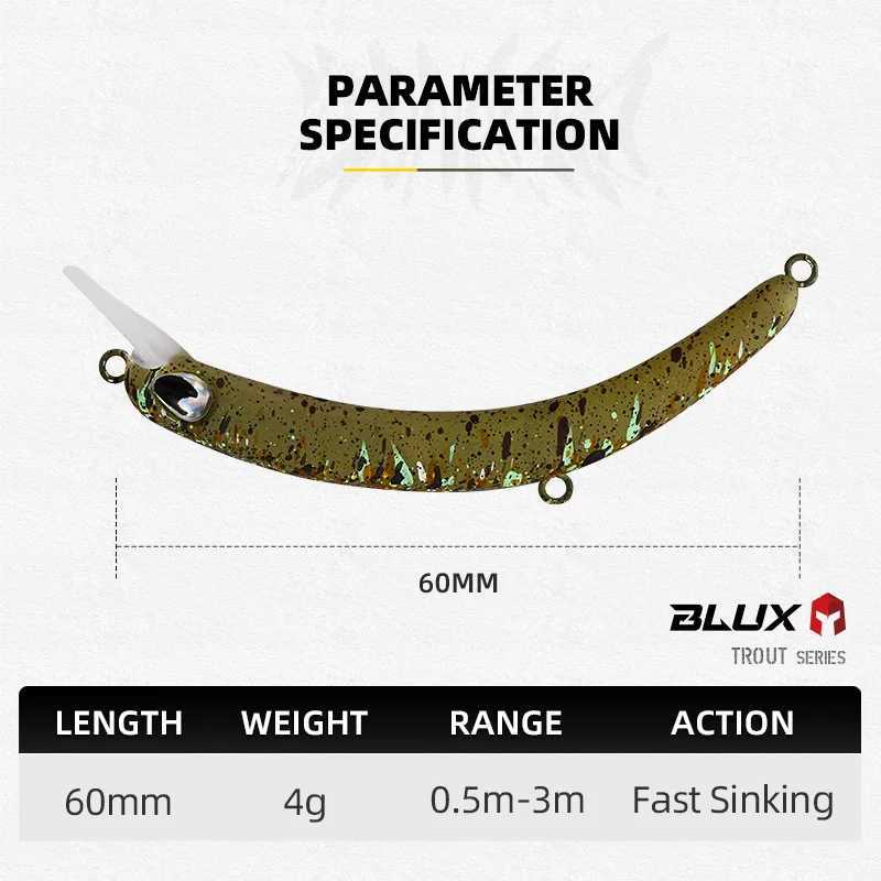 BLUX BANANA 60XS Crankbait 4g 60mm BFS Area Trout Wobbler Fishing Lure Freshwater Minnow Crank Artificial Hard Bait Tackle Z250411