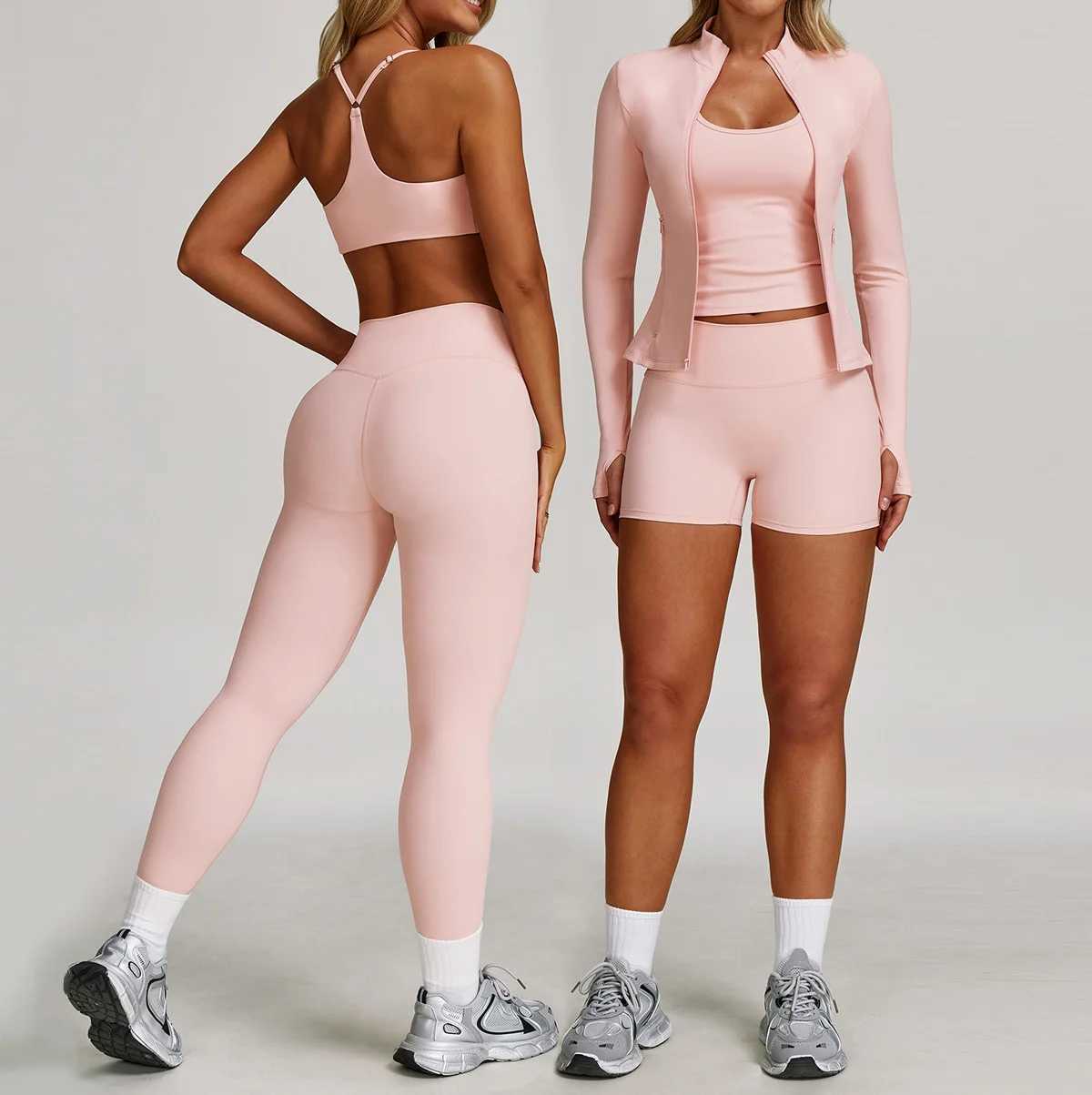2/3PCS Yoga Suit Sports Set Women Quick-Drying Gym Set Fitness Tracksuit Running Workout Long Sleeve Sports jacket shorts suit J251112