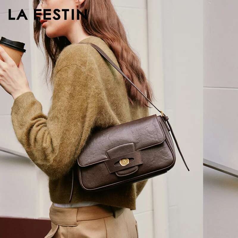 LA FESTIN Original Brand Women Casual Shoulder Crossbody Square Leather Classic Retro Female High Quality Bag