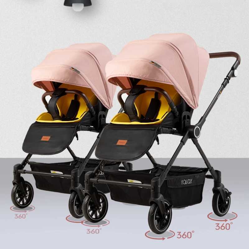 Double sided electric assist bike suitable for double folding electric assist bikes Sitable and Reclining High View newborn electric luxury baby strol