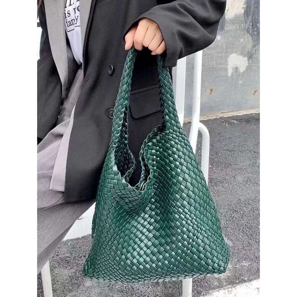 Designer Hand Knitting PU Large Women's Woven Tote Mistress Gift Original Mark Bags Casual Side Bag For Women
