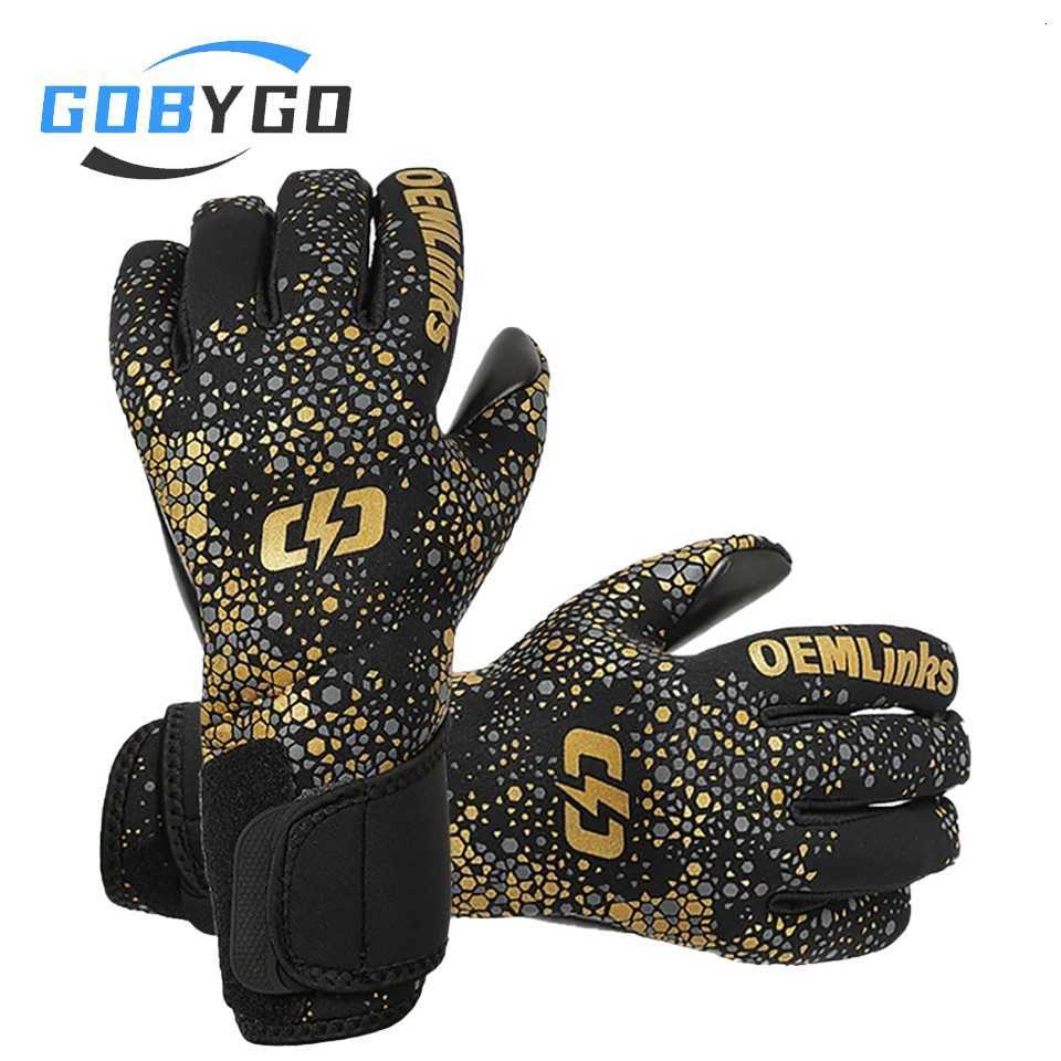 GOBYGO Child Professional Goalkeeper Gloves Football Sports Finger Protect Anti-slip Training Adult Soccer Goalkeeper GlovesW251112