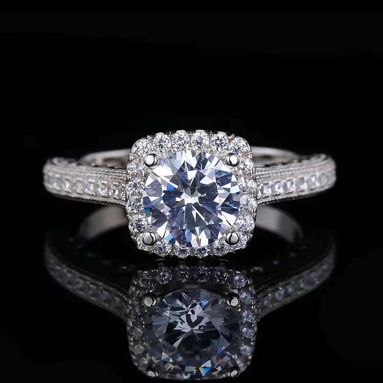 Silver Ring Diamond Custom wholesale Diamond Silver Rings Engagement Supplier