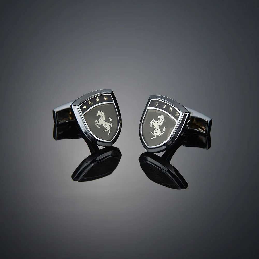 Mens guns bullets steering wheel shirt cufflinks silver plated business and wedding French shirtsT250412