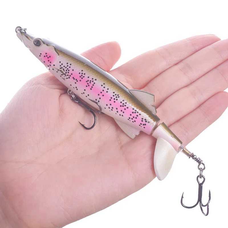 WDAIREN 13cm 16g With Topwater Fishing Lure Artificial Bait Hard Soft Rotating Tail Fishing Tackle Geer Z250411