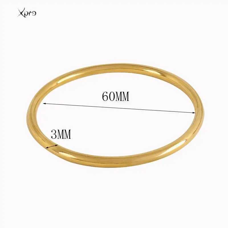 Fashionable Stainless Steel Bracelet For Women Round Minimalist Elegant Gold Color Bracelet Womens Accessories Popular JewelryC250411