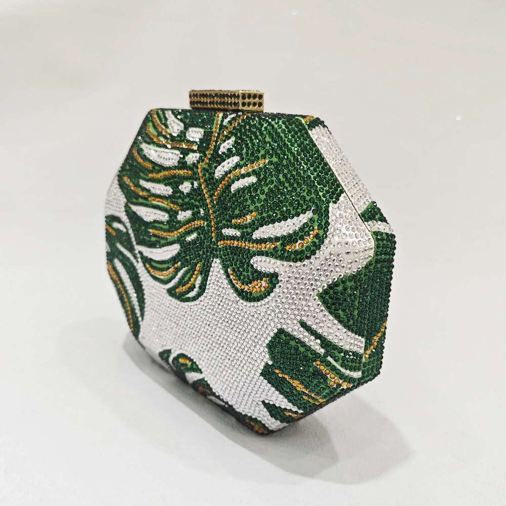 Jxl- Green Leaf Designer Purse For Women, Evening Pink Clutches, Ladies Soiree Feast Bags, Fashion