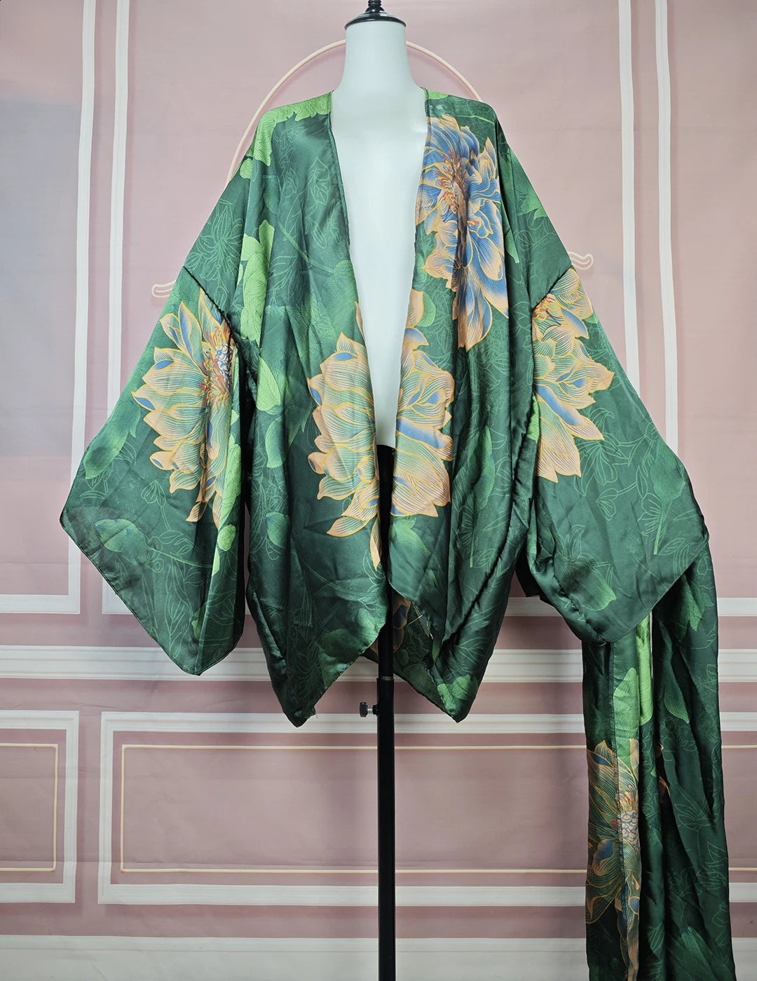 Elegant floral summer sexy womens beach bikini mini kimono plus size African fashionable swimsuit loose cardigan 250411