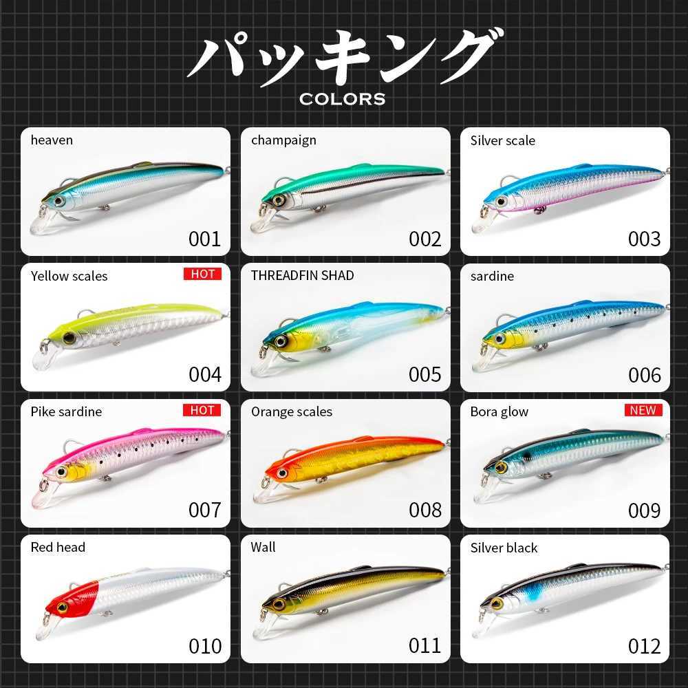 Hunthouse Jerkbaits Saruna Minnow Sea Fishing Lure Hard Bait 95mm/8Sg 12.5cm/17.5g 14.7cm/27g Solid Origin Hook For Seabass Z250411
