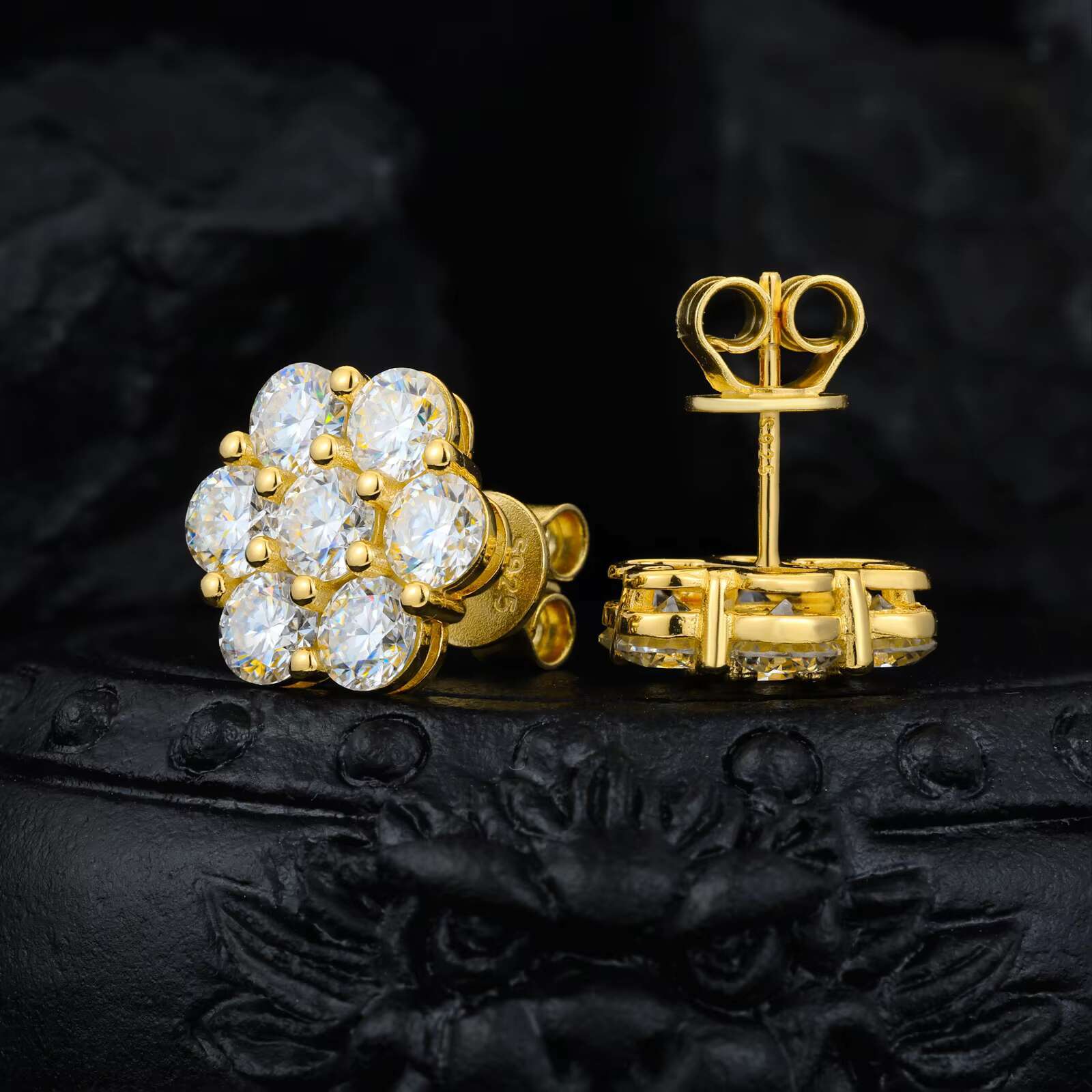 Bulk Wholesale Multi Size Cluster Moissanite Flower Stud Earrings 925 Sterling Silver VVS Diamond Luxury Fine Jewelry Men Women