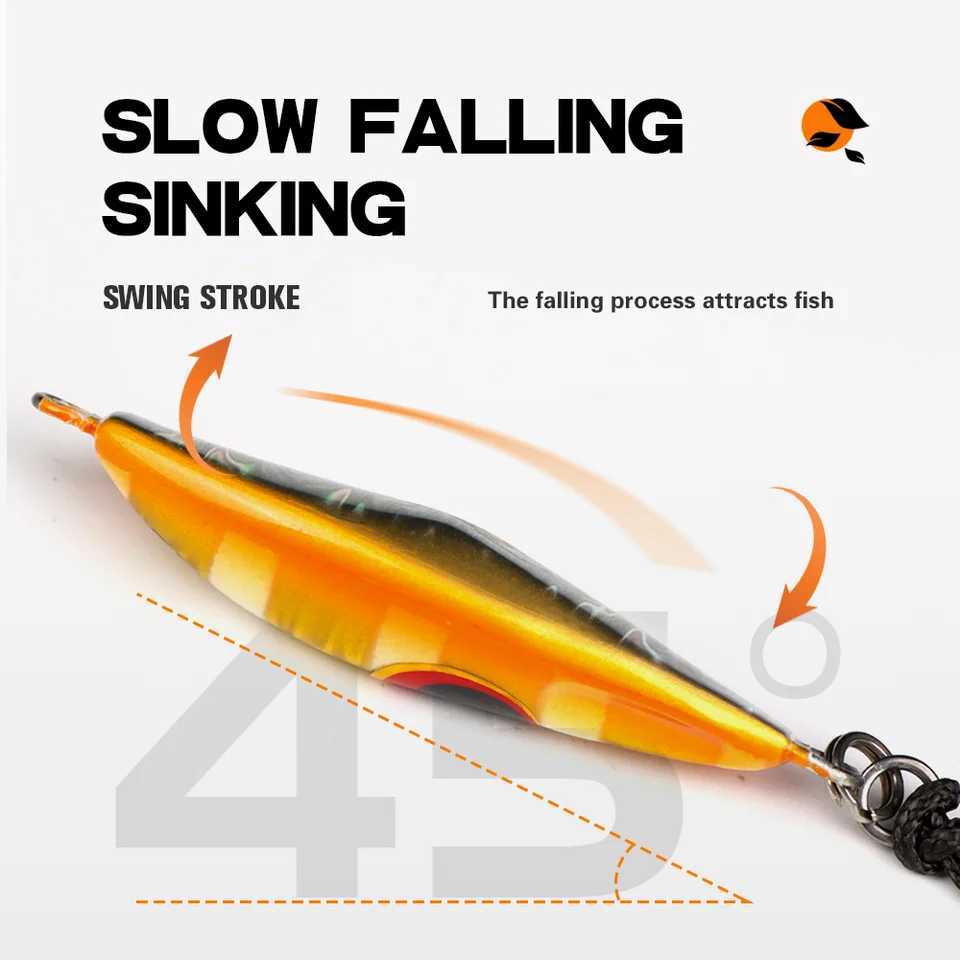Thorforce 10 20 30 40 60 80 100 120G Luminous Metal Jigging Lure Shore Casting Slow Fall Bee Pitch Jigs Pesca Fishing Lure Z250411