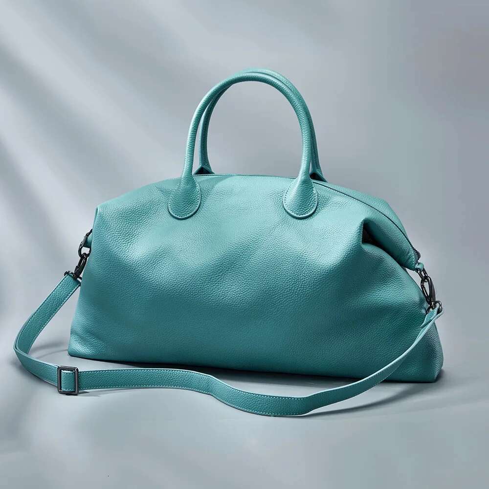Designer Bag Genuine Leather 50Cm Tote 2025 Classic Capacity European American Boarding Trip Large Bag Head Layer Cowhide Handbag