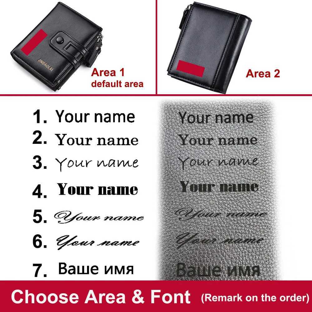 Mens wallet short PU leather double zipper mens wallet card holder coin pocket high-quality mens wallet Z250411