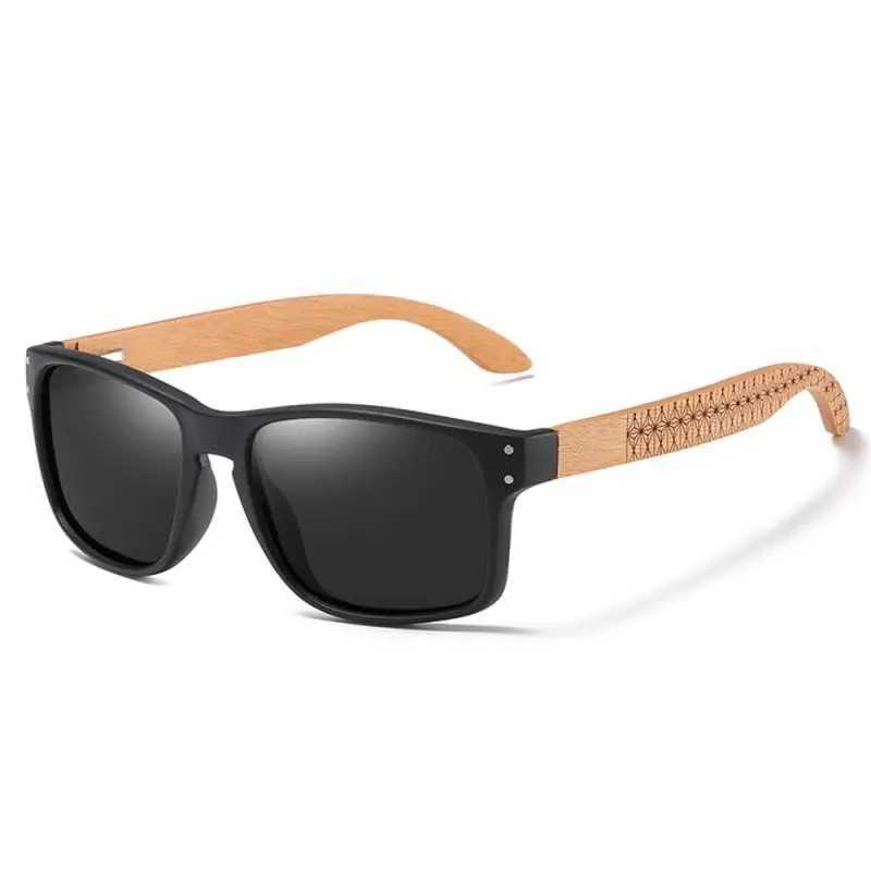 Natural Bamboo Wooden Sunglasses Handmade Polarized Glasses Mirror Coating Lenses Eyewear Outdoor Sun Protection Sunglasses Z250411