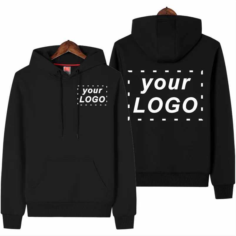 POD customization Mens Fleece Pullover Hoodie Custom Print Embroidery Company Thick Hooded Sweater Winter Warm Pullover S-5xlT251112