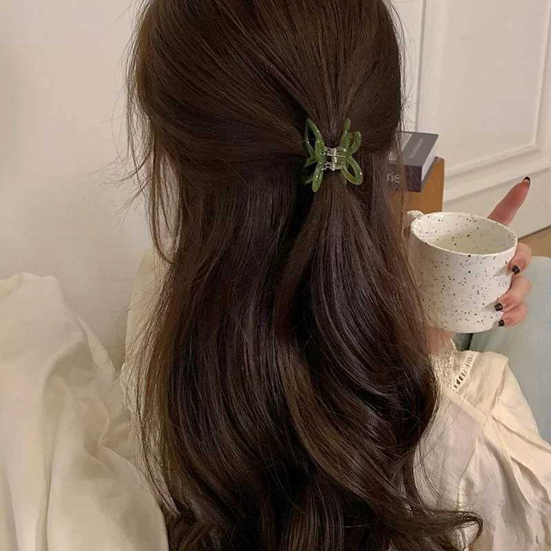 New Butterfly Hair Clip for Women Retro French Personalized Jelly Hair Clip Plastic Green Hair Claw Womens Hair Clip Hair Accessories Y2504012