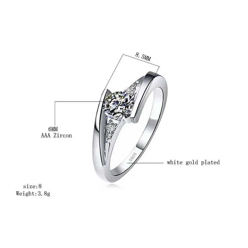 2024 Cute Womens Small Round Zircon Ring Vintage Silver Wedding Jewelry Promise Crystal Engagement RingXJ250412
