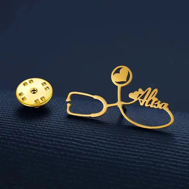 YHUISO Personalized Customization Name Stainless Steel Collar Pin Womens Gift Diy Badge Multi Jacket Brooch Cufflinks 250407