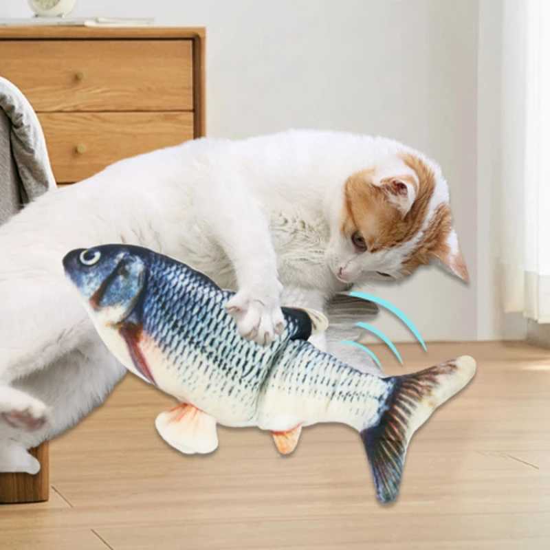 High Quality Cat dog toy fish USB charging electric cushion simulates fish interactive training teeth grinding pet chewing toy T2504012